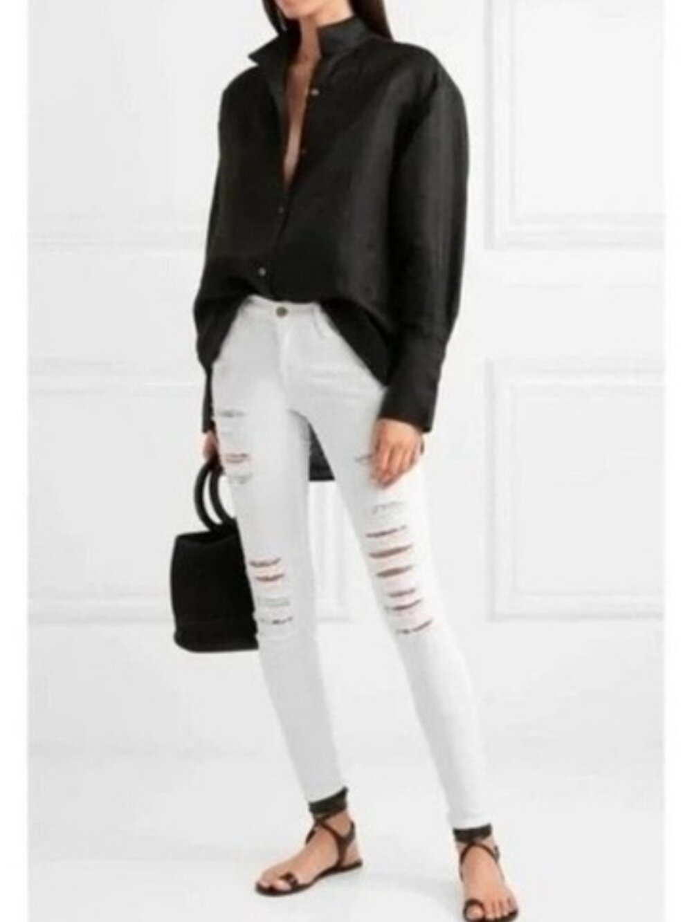 FRAME Le Skinny De Jeanne in Winter White Sz 27